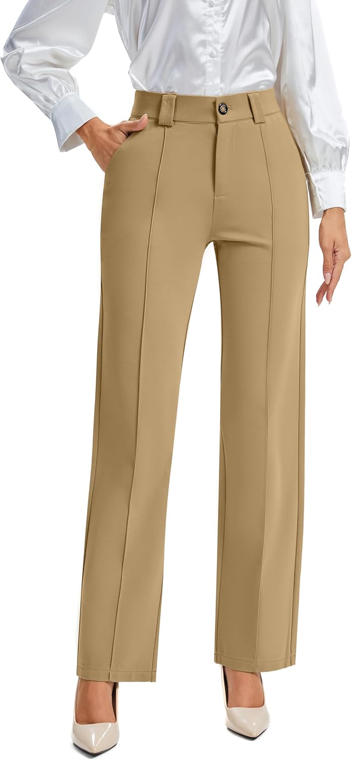 FUNYYZO Office Dress Pants for Women Stretch High Waisted Casual Business Long Trousers with Deep Pockets - Image 4