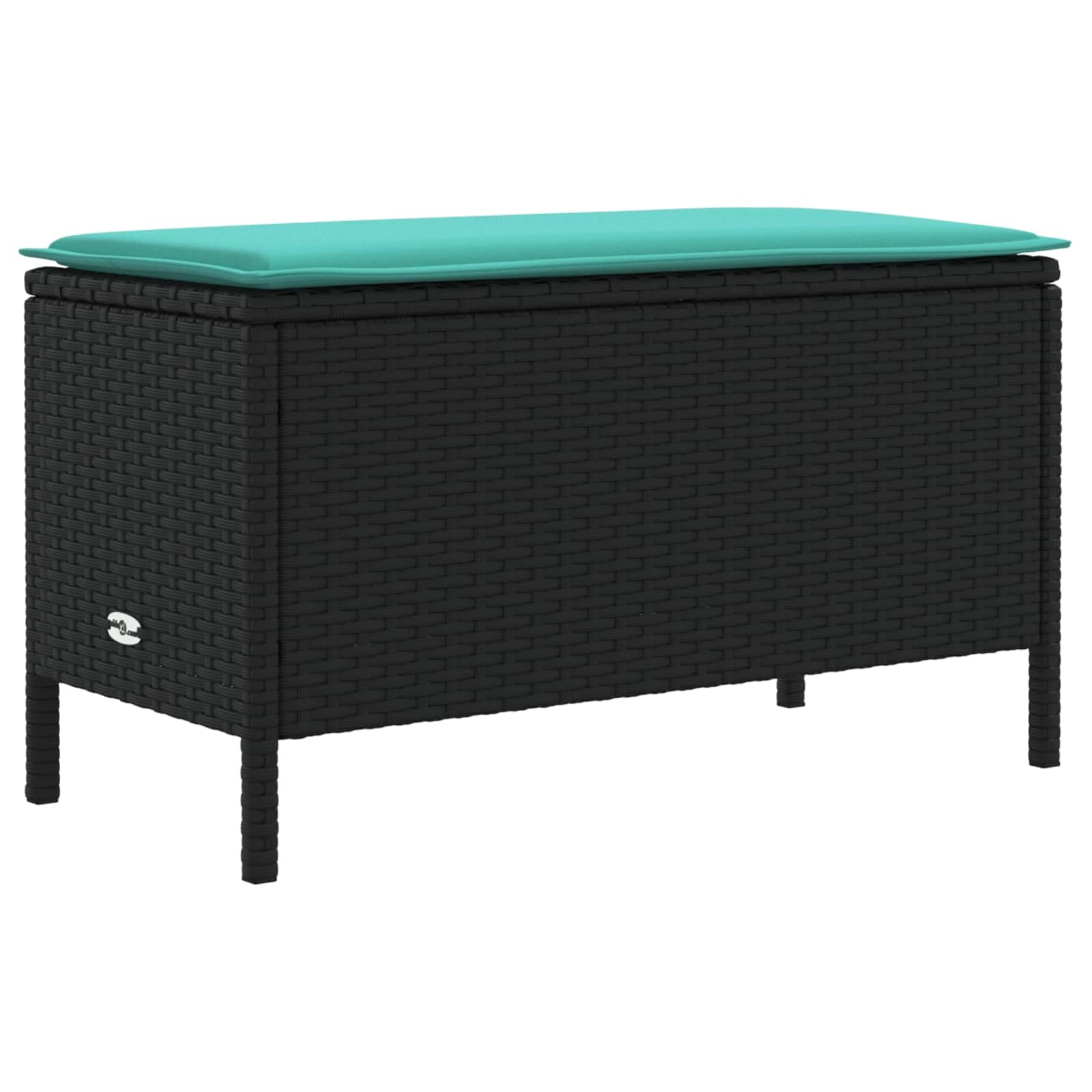 Fengshui Taboret ogrodowy czarny turkusowy 80 x 38 x 42 cm polietylen