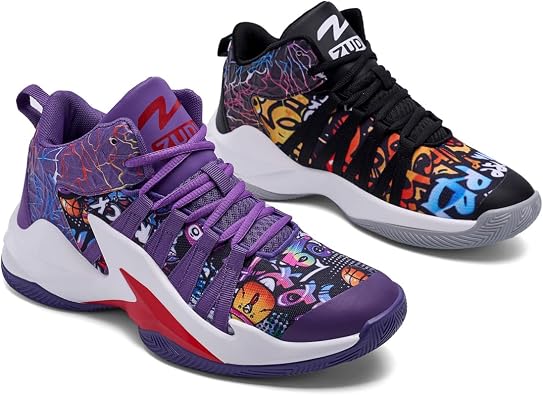 Mens Womens Basketball Shoes High Top Ultra-Light Fashion Anti Slip Streetball Master Breathable Outdoor Sneakers Cushioning Shoes for Fitness