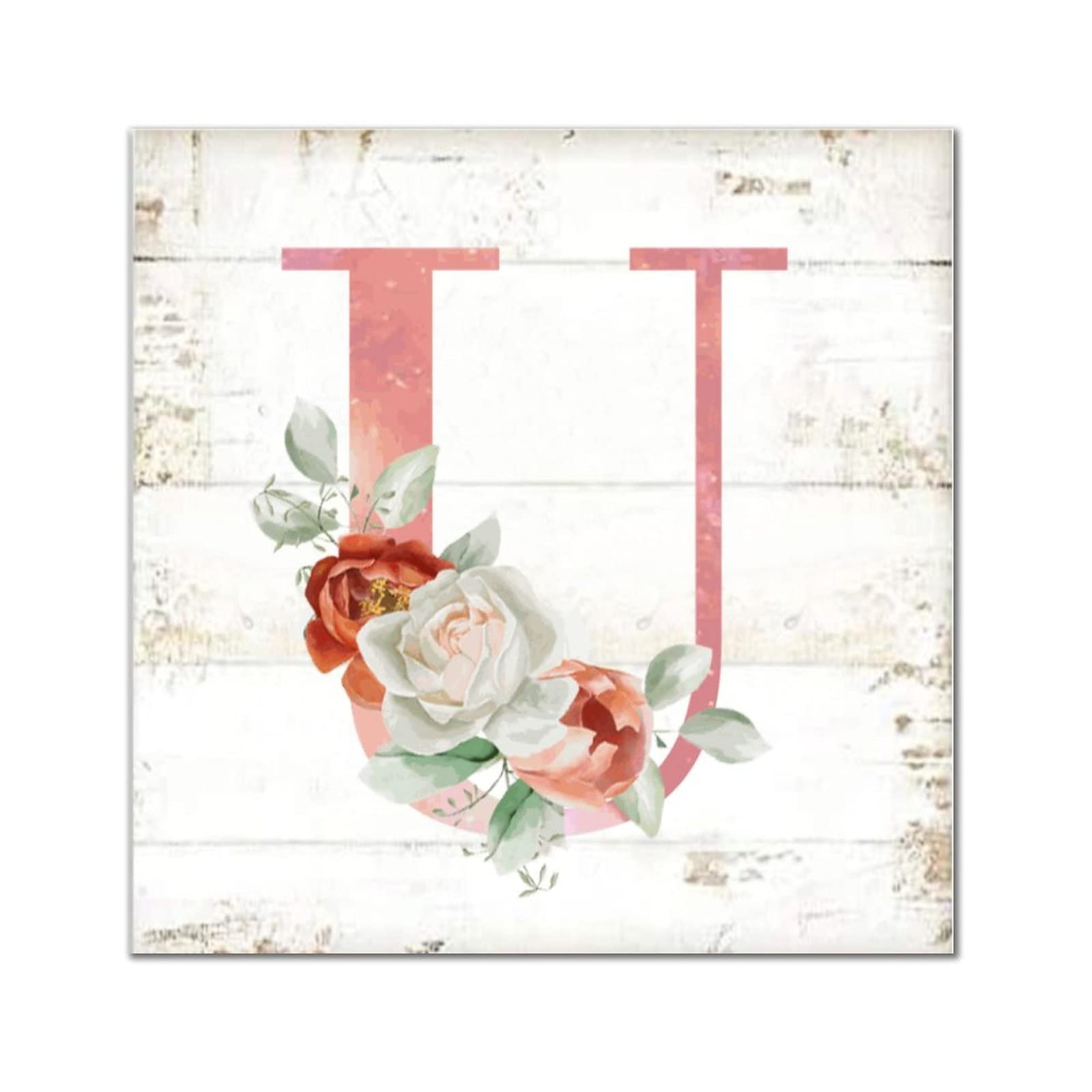 Plaque murale en bois U style vintage pour maison