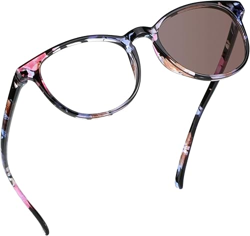 YEIN Lentes de bloqueo de luz azul, lentes de sol grises fotocromáticos, antifatiga ocular, lentes de lectura, lentes para mujereshombres, 07-1401