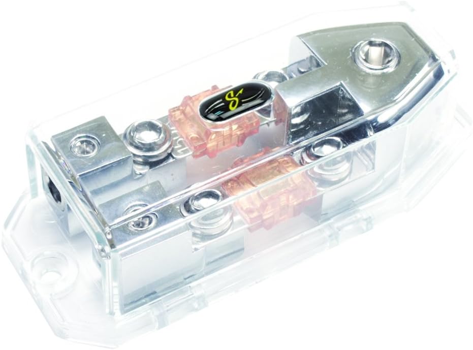 Stinger SHD820 HPM Series MANL/MIDI Fused Power Distribution Block with Satin Chrome Finish