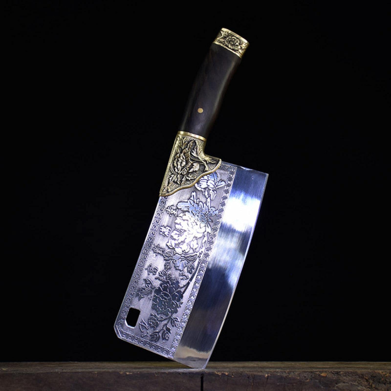 Guang Couteau de Cuisine Chinois Professionnel 7CR17MOV en Acier au Carbone forgé Multifonctionnel pour Couper Les os et la Viande