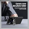 Funda para Vivo X200 Ultra, protección de privacidad para lente de cámara con soporte plegable, cubierta trasera de PC duro con parachoques de TPU suave, esquinas con airbag antigolpes (Negro) 5
