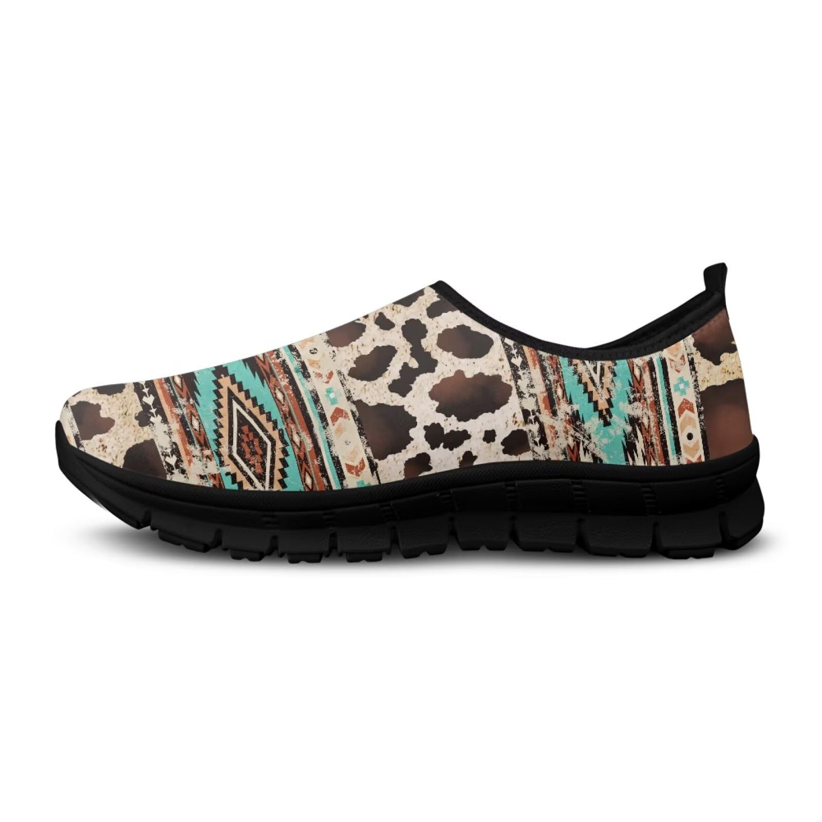 Męskie buty do biegania w mieście, lekkie podparcie łuku, oddychające mokasyny na rower, kemping, spacery, czarna podeszwa, Retro Leopard Print, 40 EU