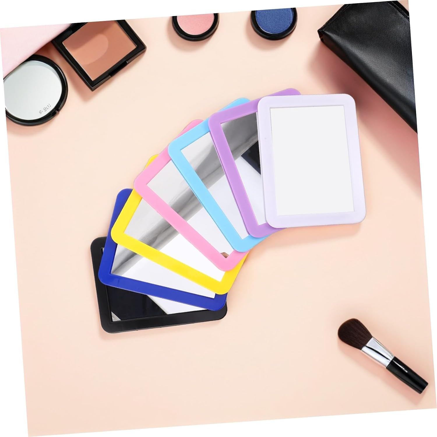 Ciieeo 7pcs Rectangular Magnetic Shatterproof Mirrors with Smooth Rounded Corners for School Lockers, Portable Decorative Locker Mirror Set and Students