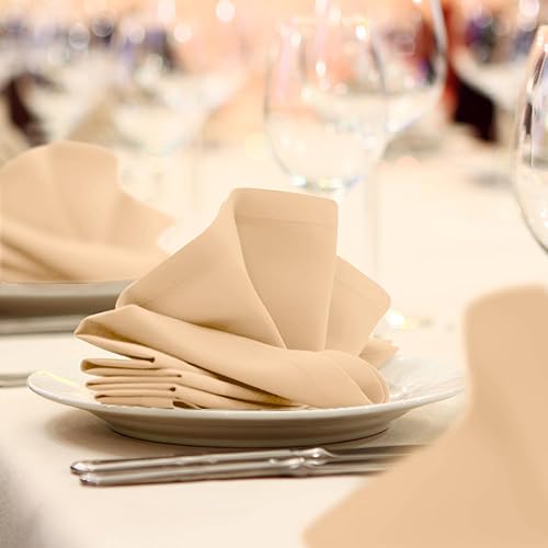 Miniatura 3 de Servilletas de tela de 17 x 17 pulgadas, servilletas de lino 100% poliéster, duraderas y absorbentes, con bordes dobladillos, ideales para fiestas y