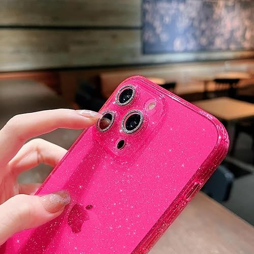 Miniatura 4 de MINSCOSE Funda compatible con iPhone 11 Pro Max de 6.5 pulgadas, bonito color neón brillante con protector de cámara de diamante brillante, funda de