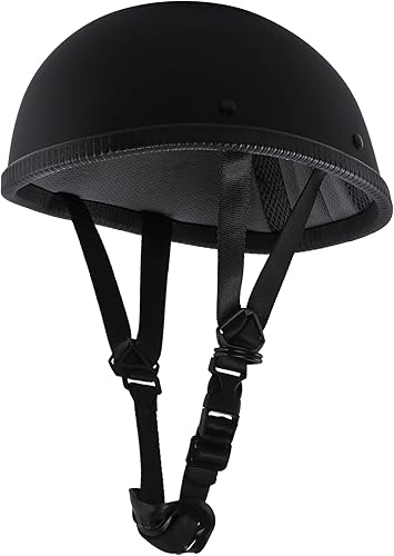 Casco de motocicleta H-YEEU DOT Casco de media cara para hombres y mujeres adultos Casco de cara abierta estilo medio aprobado por DOT para crucero,