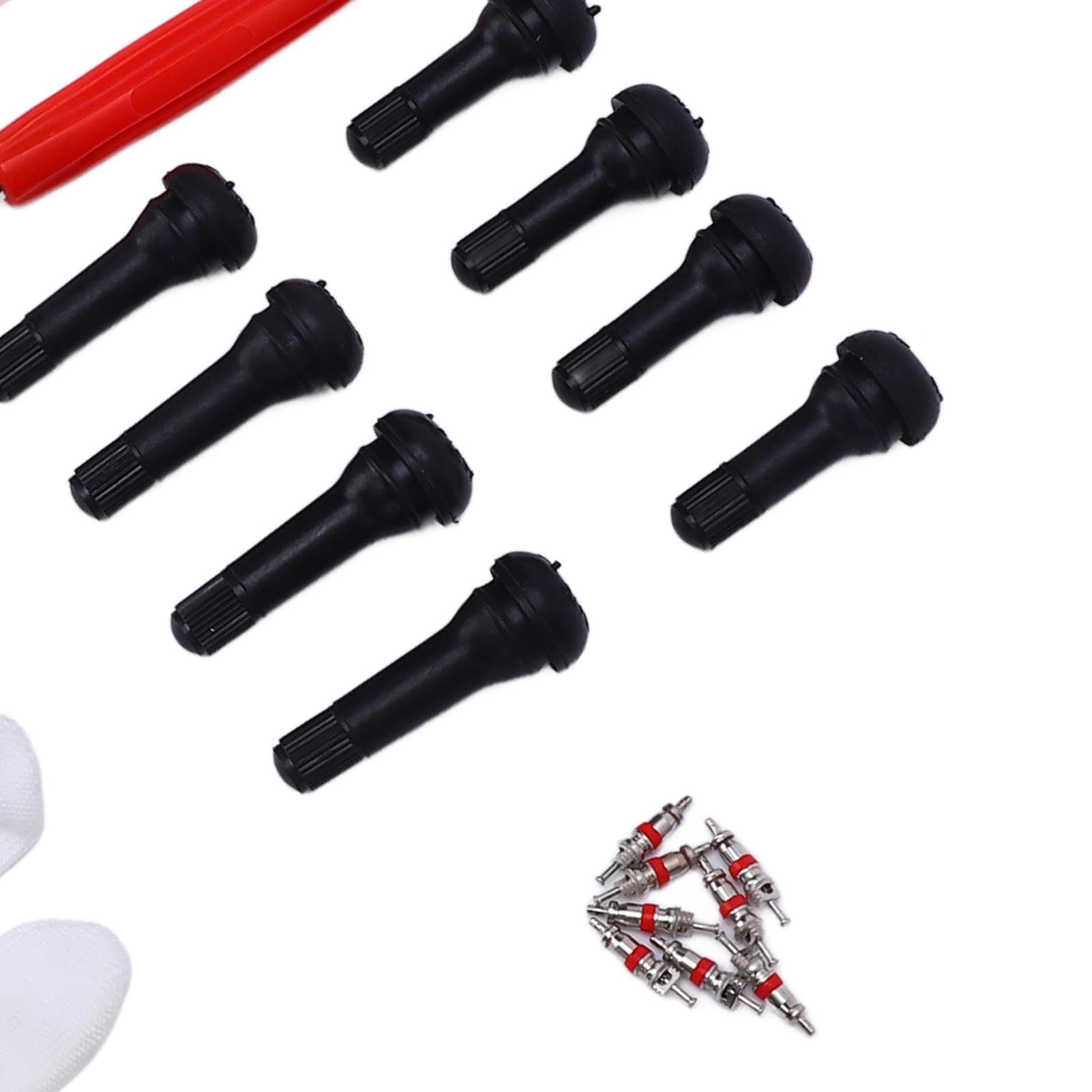 SIXRUN Set di Attrezzi per Installazione Valvola Gomma, Costruzione in Metallo TR413 TR414 Strumento Sostituzione Valvola con Design Antigoccia per Auto ATV Camion (Manico Nero)