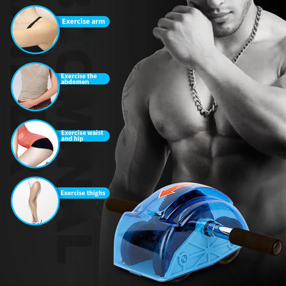 Rodillo abdominal para entrenamiento abdominal – Rodillo de entrenamiento para abdominales | Aparato de entrenamiento abdominal en casa con esterilla, controles deslizantes para entrenamiento de