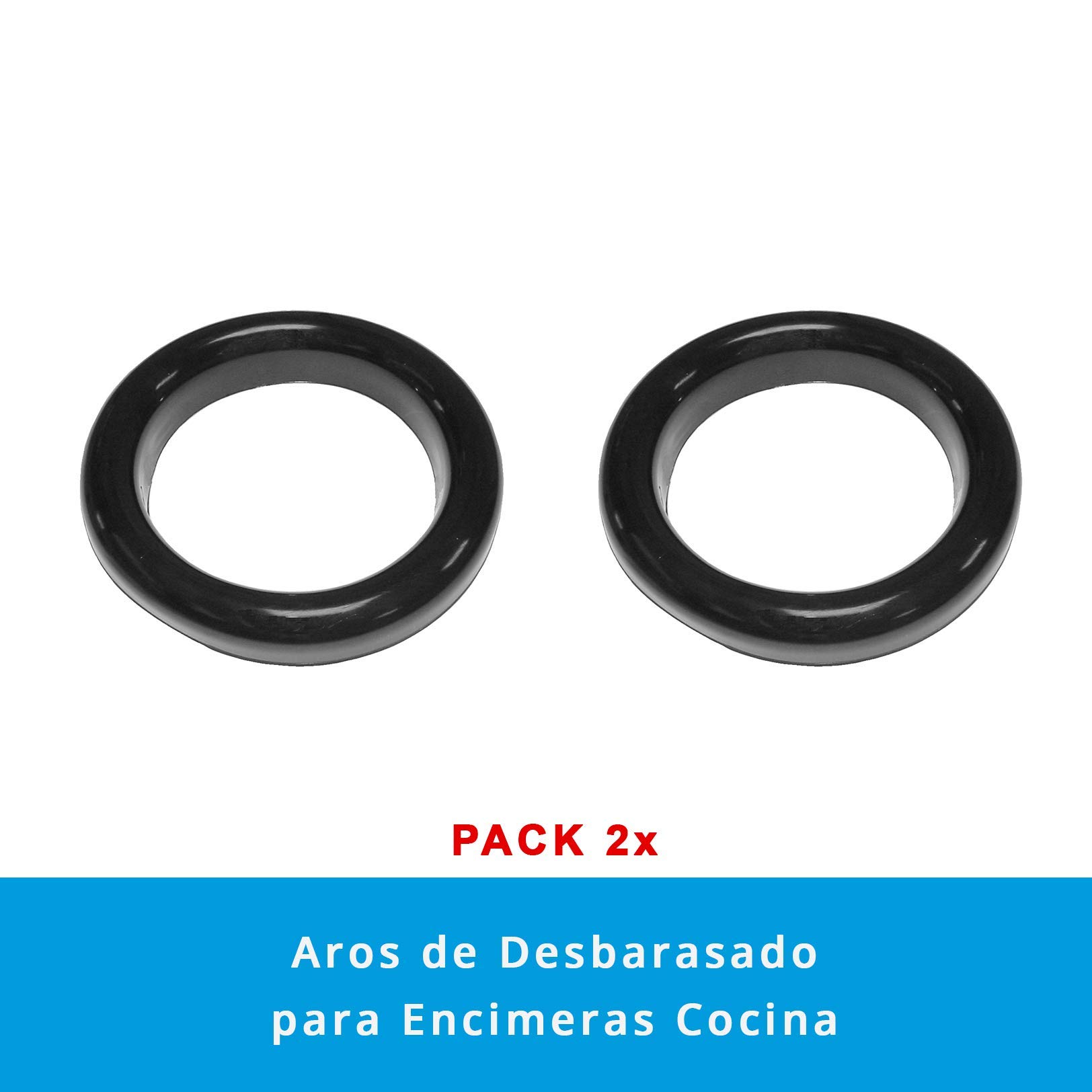 Set de 2 Jointes circulaire pour Poubelle Cousines, Realisée en Gomme de Caoutchouc noire, Basse Densité. | idéal pour Cousines Industrielles.