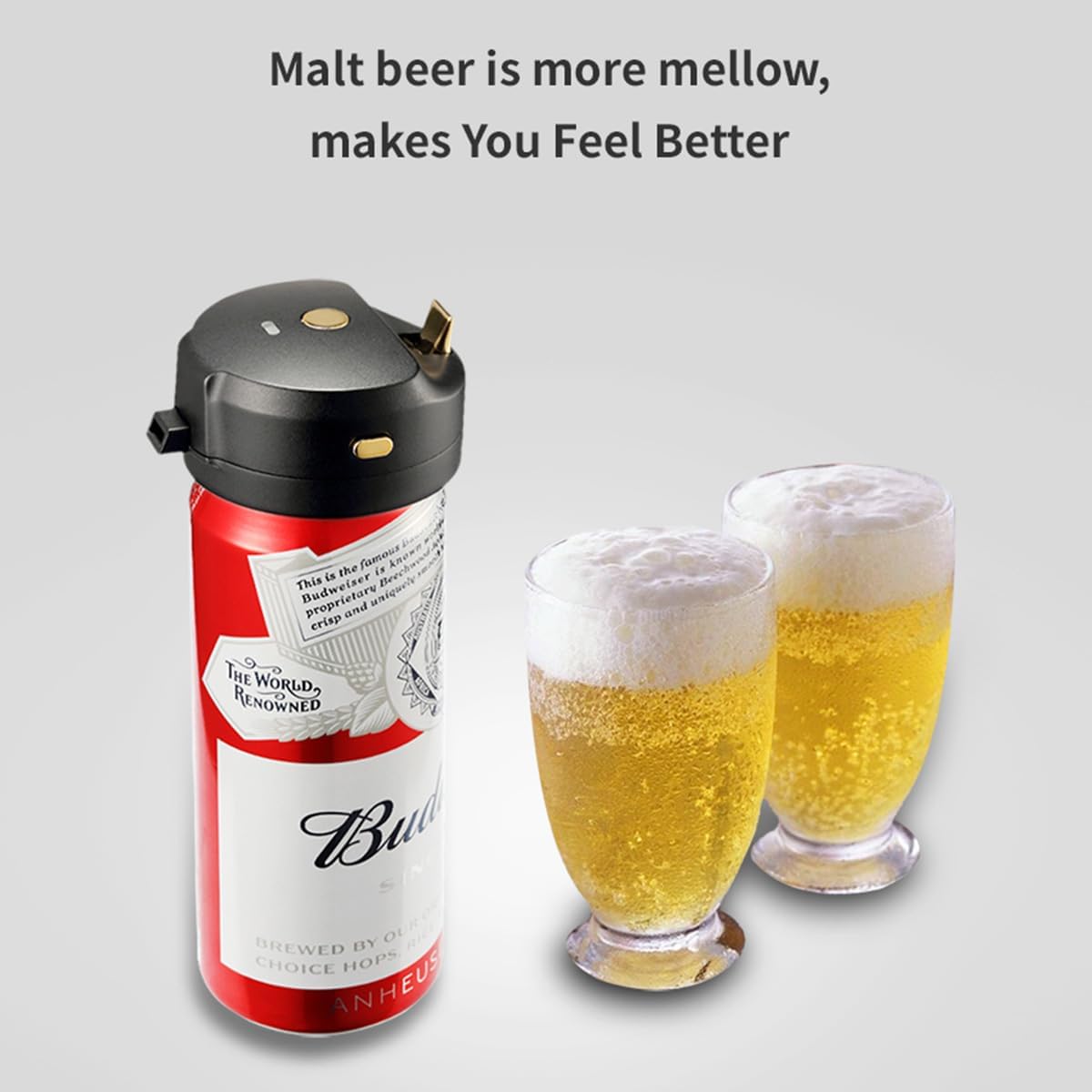 Can Beer Foam Maker - Awesome Compact Gift for Beer Lover, Thanksgiving & Christmas. Turn Basic Canned Beer into a Delicious and Perfect Tasty Beer with Ultra Fine Foam