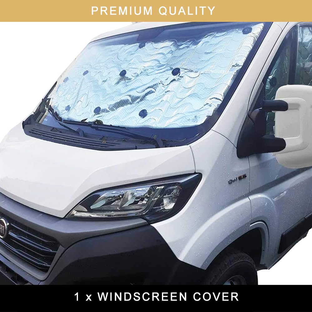 Store Thermique Universel pour Camping-Car, camionnette, Pare-Brise et 2 fenêtres latérales, Protection Contre Les UV, Protection Thermique pour l'hiver