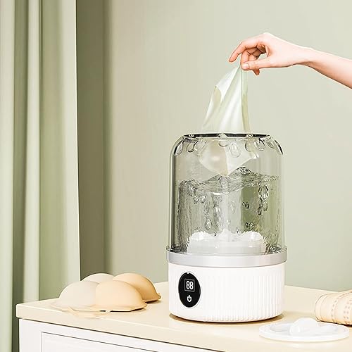 Miniatura 2 de Lavadora de ropa interior, mini lavadora portátil mejorada, almohadilla recargable, limpia profundamente ropa pequeña para apartamentos,