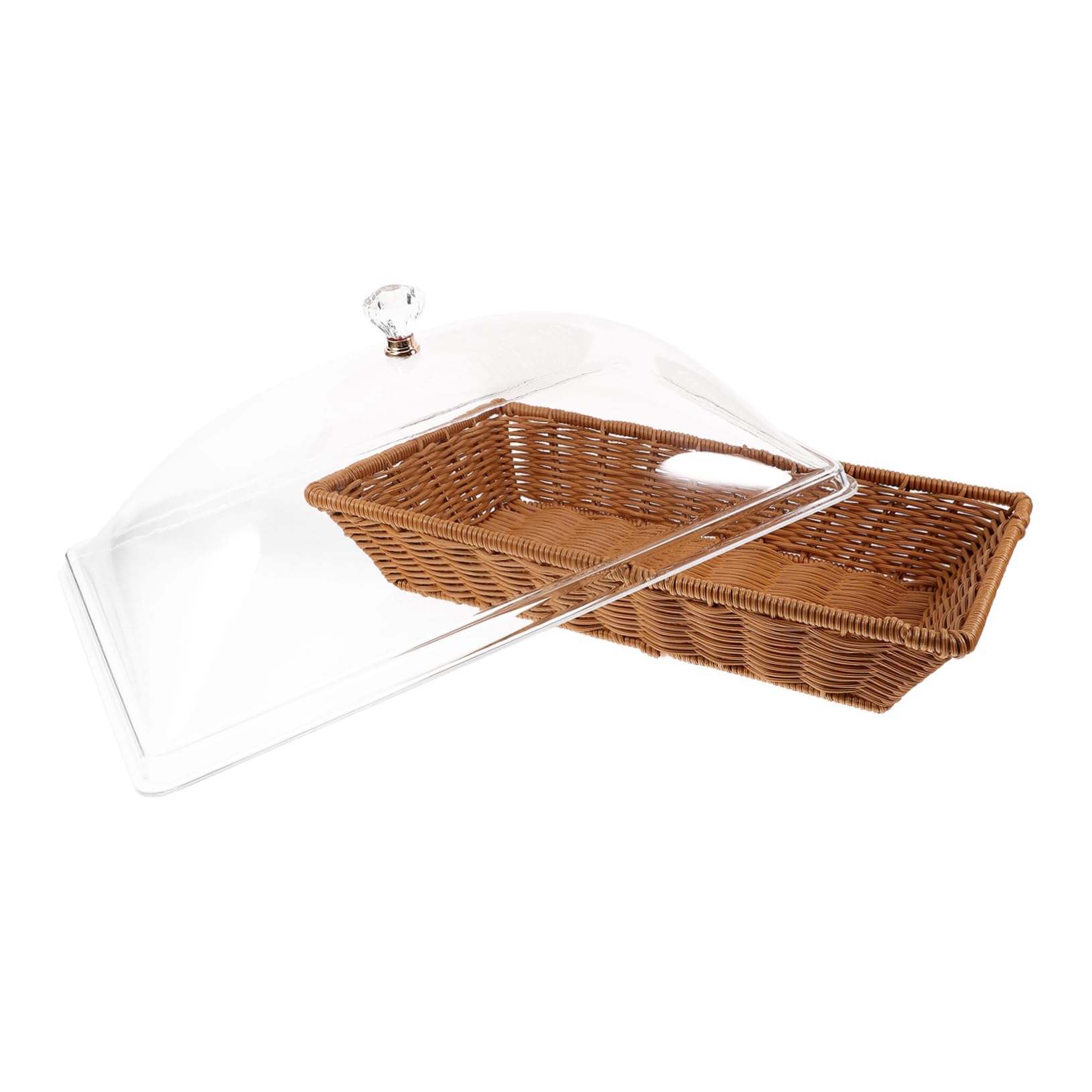 Cesta Tejida para Pan 1 Set de PP y Acrílico con Tapa | Mesa de Café, Restaurantes y Fiestas, Solución de Almacenamiento Saludable y Protección, Estilo Minimalista
