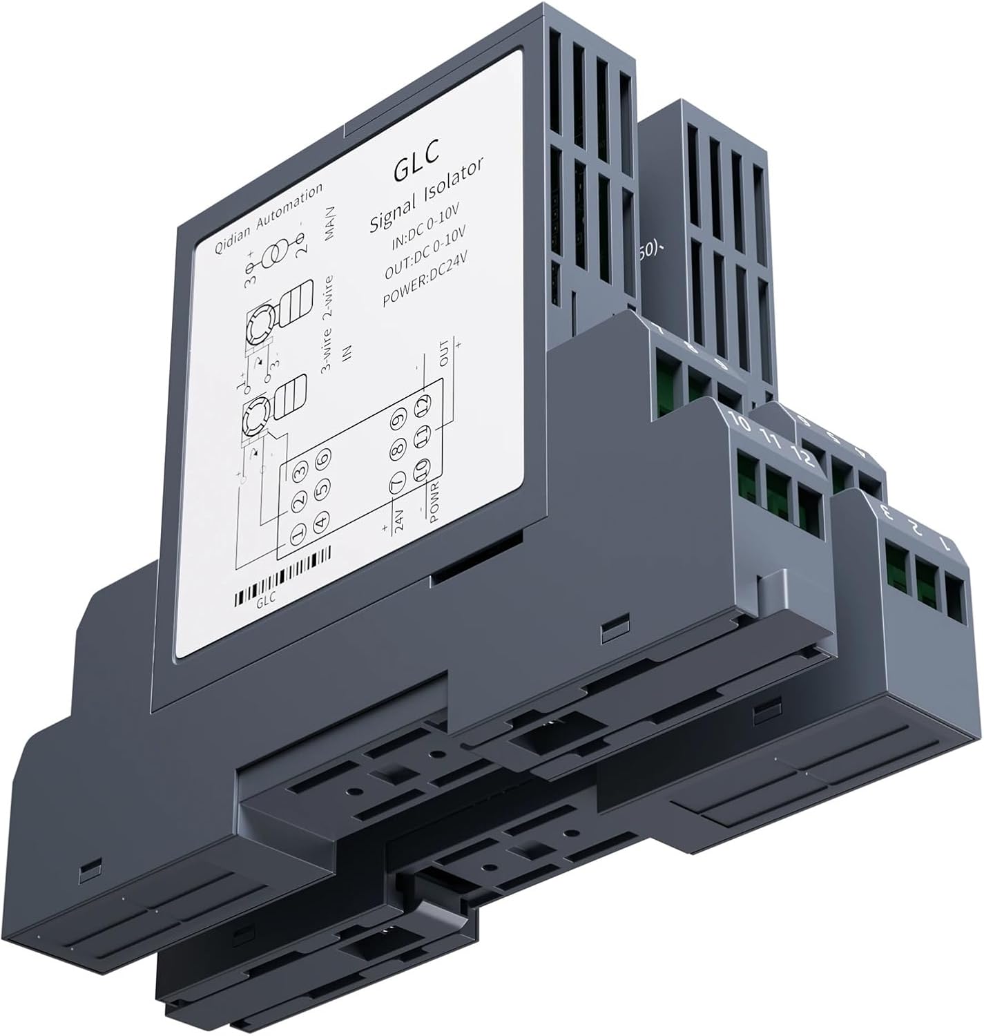 1PCS 0-10V Pluggable Signal Isolation Distributor Signal Converter Signal Isolator 4-20mA 0-20mA Current to Voltage Transmitter(2 Input 2 Output,0-5V in_DC24V Power Supply_0-5V Out)