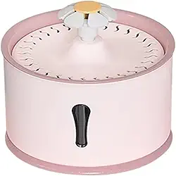 Bebedouro Automático para Gatos, Rosa Claro, 2000ml, com Filtração em 5 Estágios, Fonte de Água USB Recarregável, 19x19x14cm, Sistema de Iluminação Inteligente