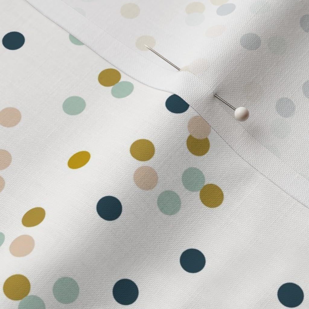 Spoonflower Fabric - Confetti Dots Mustard Navy Mint Tiny Scale Blush Pastel Printed on Petal Signature Cotton Fabric by The Yard - Sewing Quilting Apparel Crafts Decor