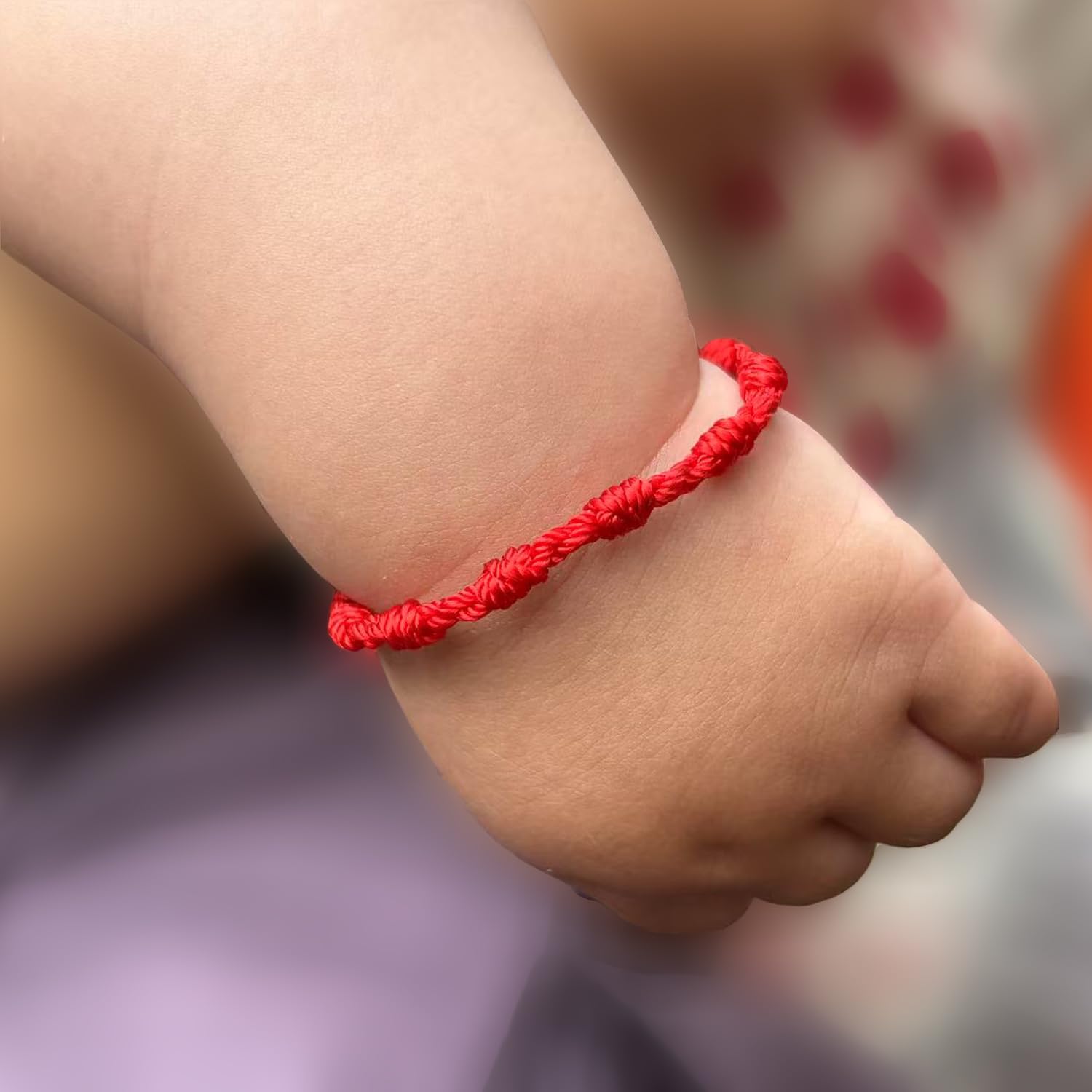 Pulsera 7 nudos roja Protección, Pulsera de Hilo Rojo para Recién Nacidos hasta 3 Años, Amuleto de Protección para Bebé, Regalo de Cumpleaños, Regalo de Bautizo para Bebé Niño y Bebé Niña (ROJO)
