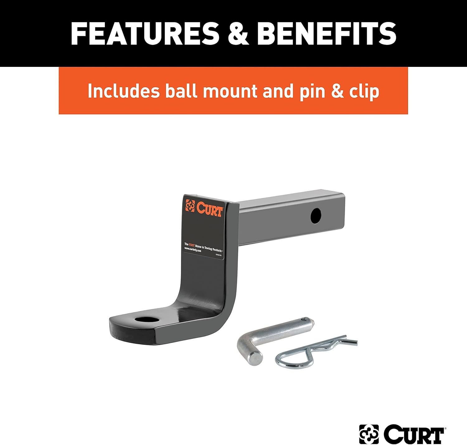 CURT 114503 Class 1 Trailer Hitch with Ball Mount, 1-1/4-Inch Receiver, Compatible with Select Kia Amanti