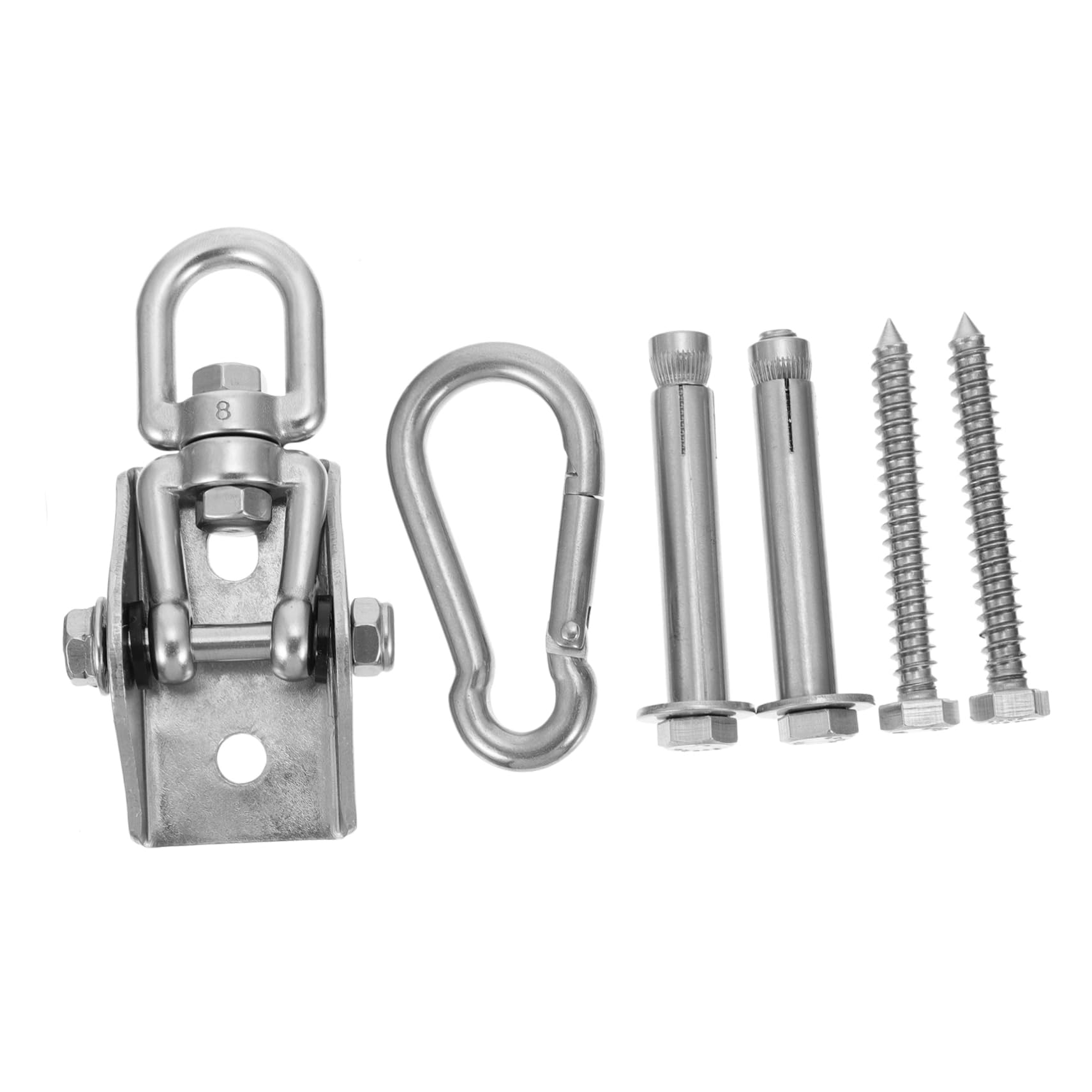 BESTonZON 1set Ganci Acciaio Inossidabile Per Amaca e Altalena Capacità Di Carico Elevata Facile Installazione Include Viti Struttura Robusta e Durevole