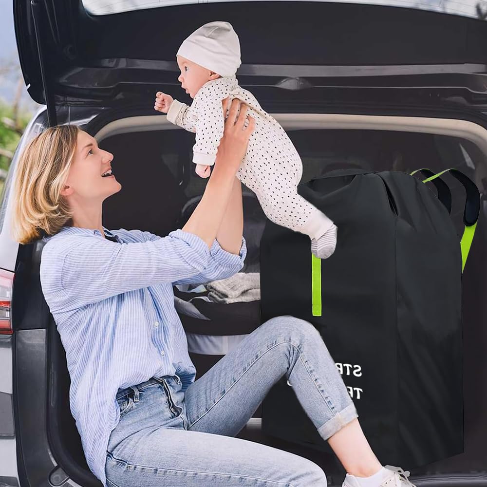 Borsa da Viaggio per Passeggino, Borsa da Viaggio per Seggiolino Auto per Aereo, Copertura Impermeabile con Tracolla per Viaggi Aerei, Oxford 600D, Ottimo per Bagagli Gate (120x63x43)