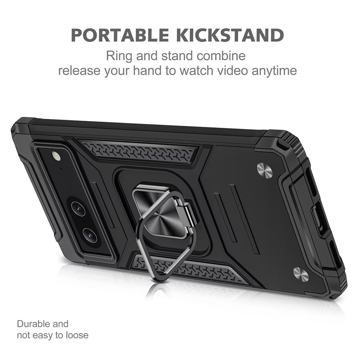 Cover + Vetro Temperato Per Google Pixel 7 5G - Custodia TPU Silicone Nero - 3