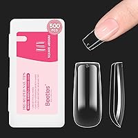 Vista 9 de Beetles - Juego de 240 puntas de uñas cortas ovaladas 5 en 1, base de pegamento de uñas de gel, lámpara LED UV, uñas a presión, juego de extensión