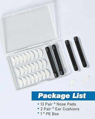 Miniatura 8 de Vastar Kit de almohadillas para la nariz y almohadillas para los oídos, almohadillas de silicona autoadhesivas para la nariz, 13 pares de