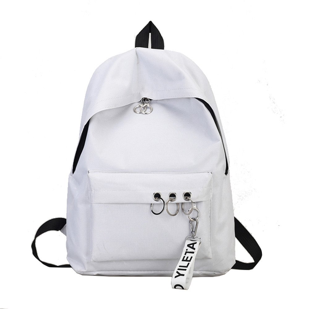 Bag Solid Backpacks Mochila #G8 White 