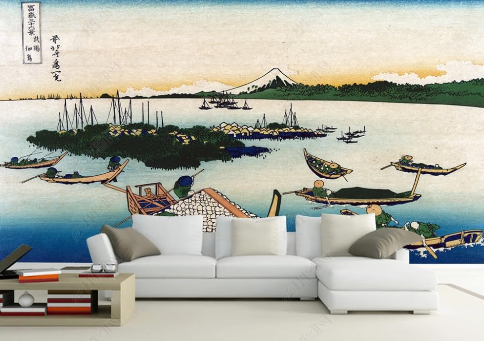 Papier peint intissé bateau de pêche sur île poster géant mural salon 250x175 cm