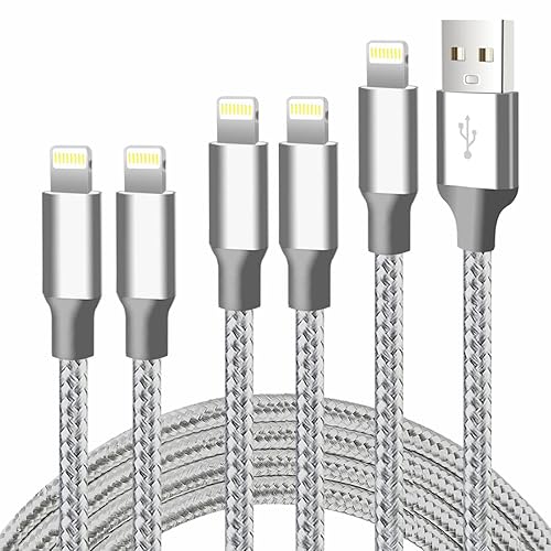 Miniatura 16 de cugunu Cargador para iPhone, 5 unidades de 3/3/6/6/10 pies, con certificación MFi de Apple, cable Lightning USB de nailon trenzado, cable de carga