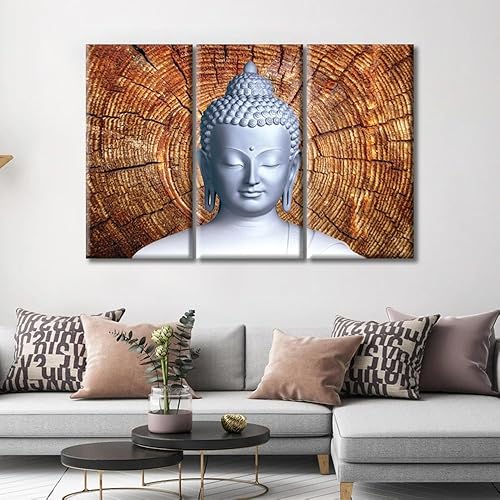 Vista 233 de TUMOVO Wall Art for Living Room Buddha Sculpture Flower Paintings Canvas Wall Art 3 Panel Wall Art Canvas Artwork Wall Decor Large Wall Decor Canvas