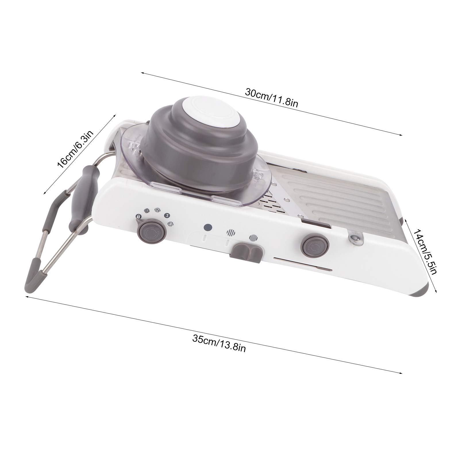 Cortador de Verduras Manual Rallador de Alimentos Multifuncional para Uso en Cocina Gris Blanco 1 Unidad