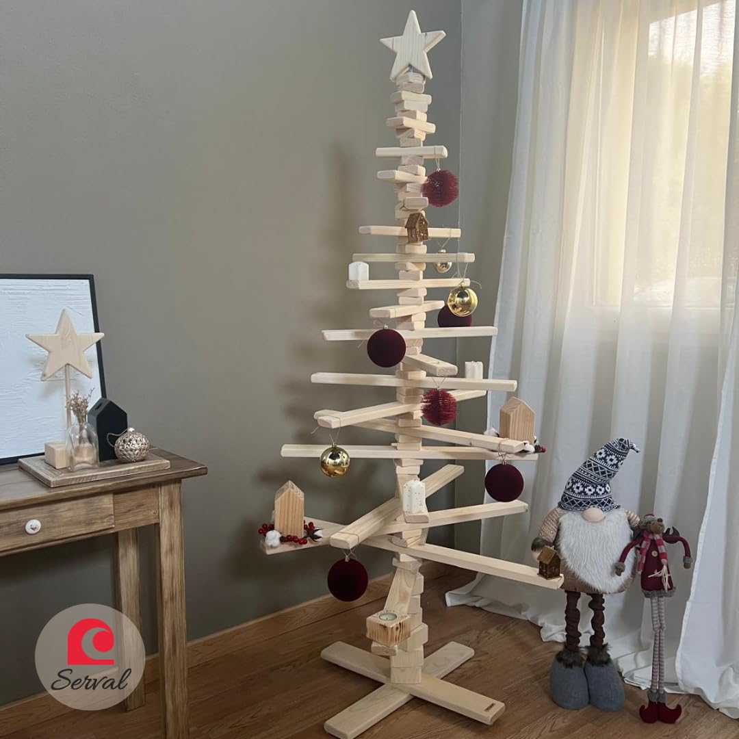Arbre de Noël en Bois Naturel Multiforme