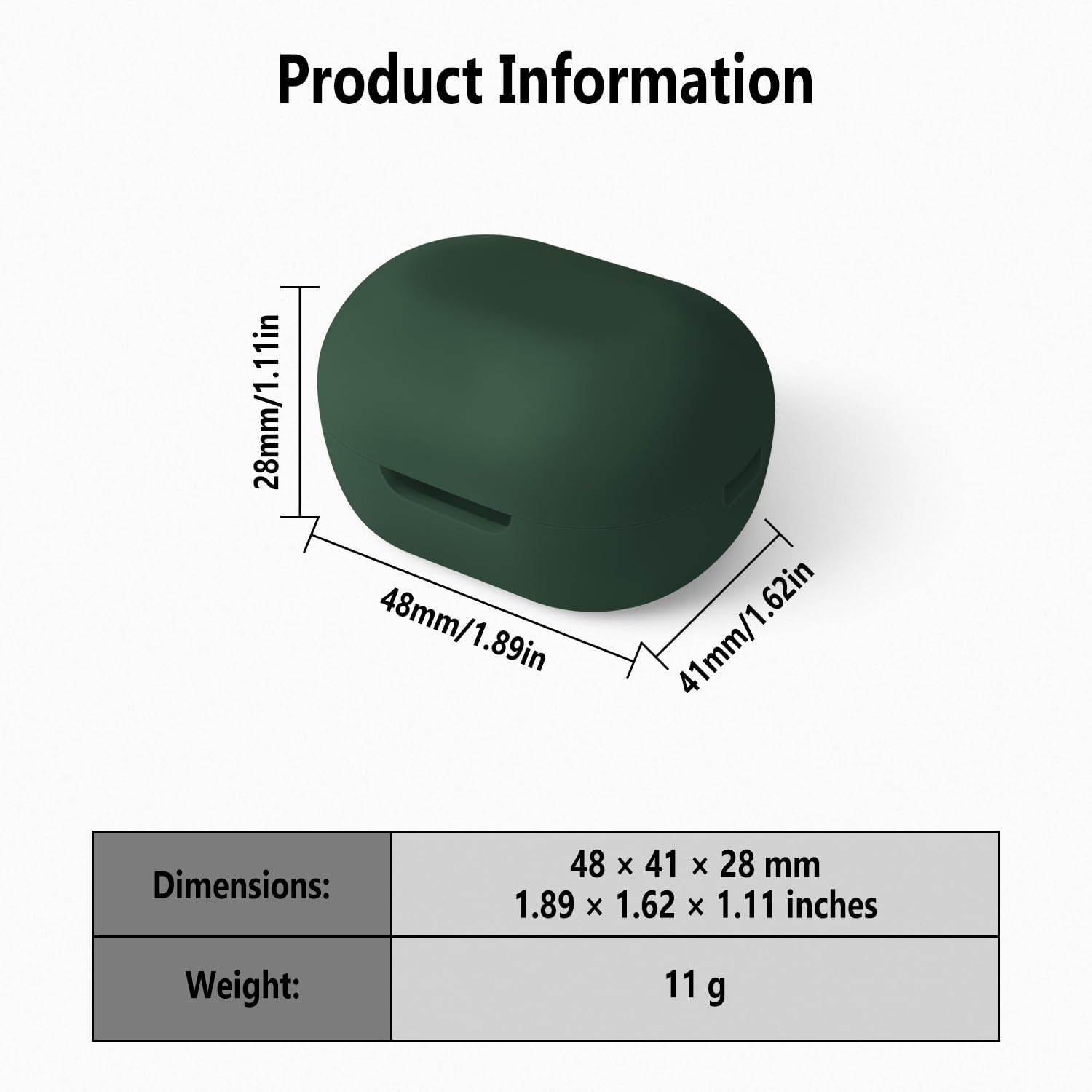 Geiomoo Silicone Case for JLab JBuds Mini True, Soft Flexible Scratch Resistant Cover with Carabiner (Emerald Green) - Image 3