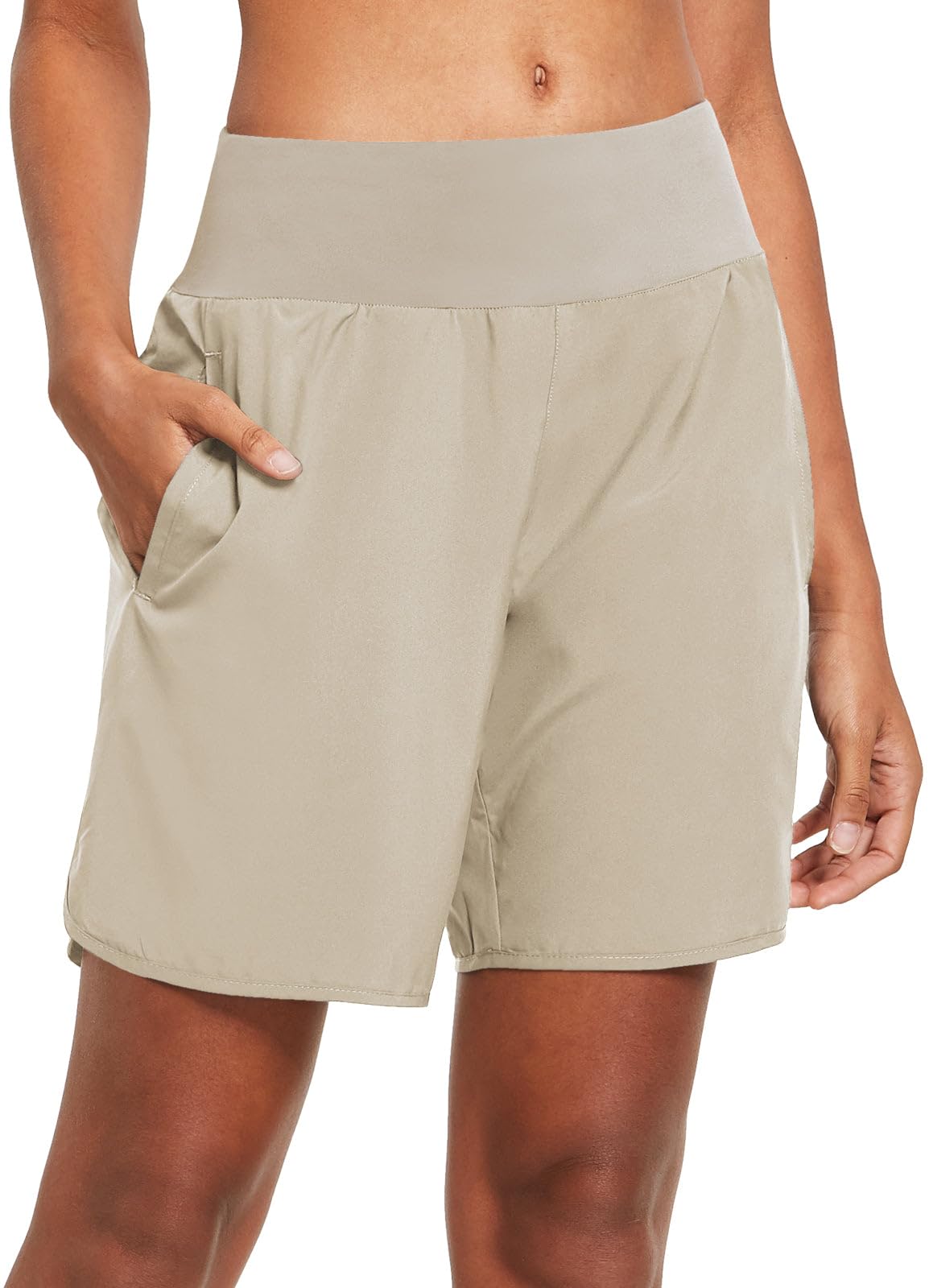 baleaf Women's 7" Running Athletic Shorts with Liner Workout Zipper Pocket