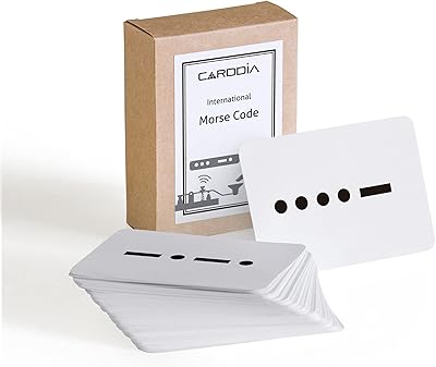 CARDDIA International Morse Code Educational Flash Cards (ITU Standard), 53 Pieces, Standard Playing Card Size, Sturdy, Water Resistant
