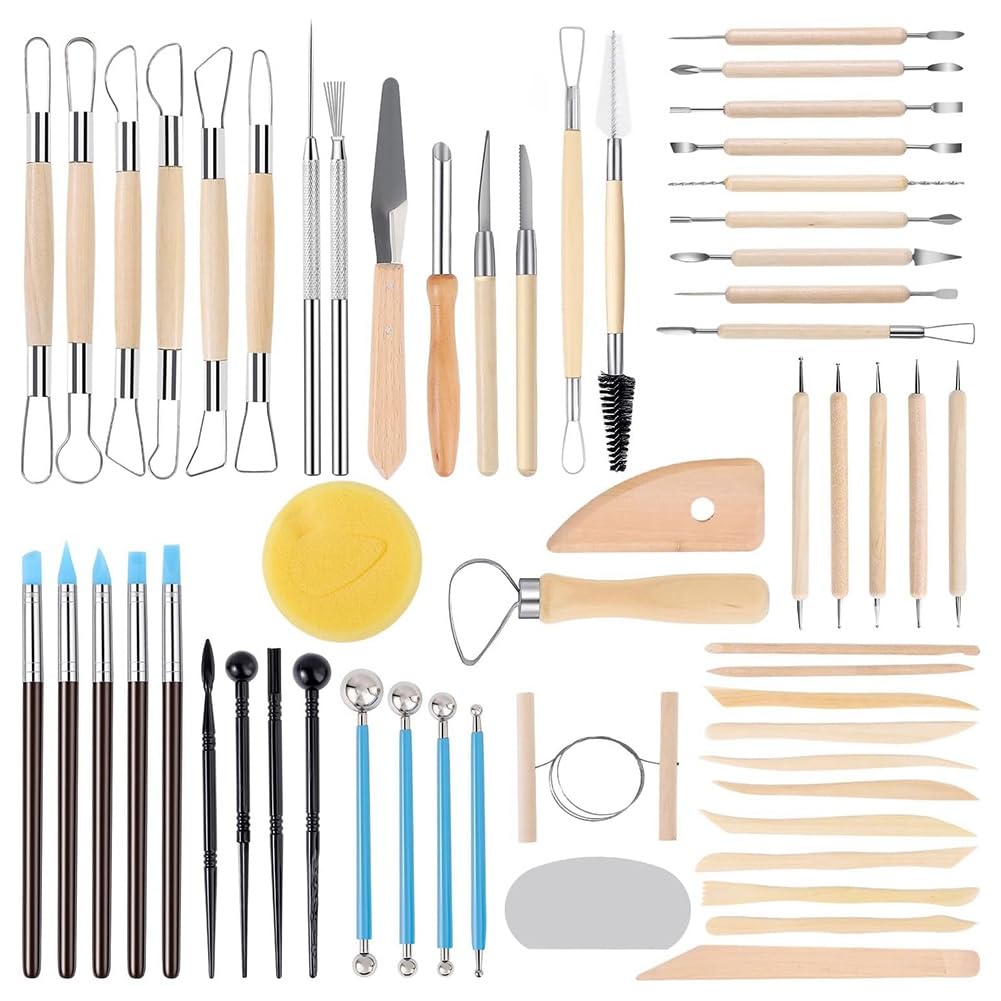 Littimoon Art Crafts Pottery Sculpting Tools Set(57PCS) for Ceramic Clay Carving, School Projects