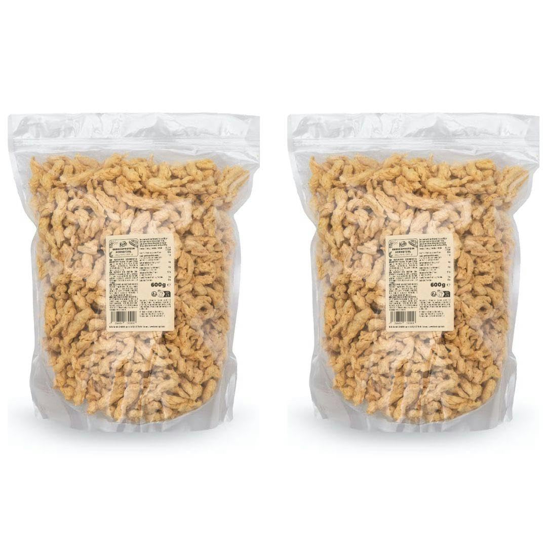 KoRo - Spezzatino proteico di piselli 2 x 600 g - 100% piselli - Gustosa alternativa alla carne - per goulash e stufato vegano