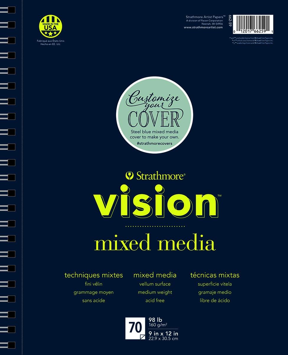 Strathmore 662-61 Vision Mixed Media Pad, 11" x 14", White