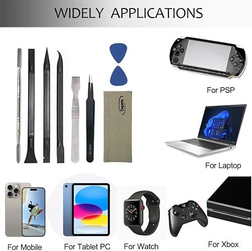 Miniatura 2 de Ewparts Kit de herramientas electrónicas profesionales, kit de herramientas de palanca de plástico, kit de reparación de herramientas de palanca de