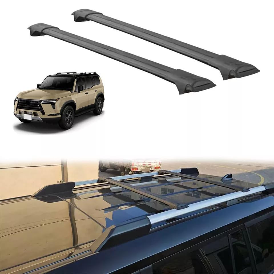 2Pcs Aluminum Lockable Roof Rail Racks Cross Bars Crossbars Luggage Carrier for Lexus GX550 GX 550 2024 2025