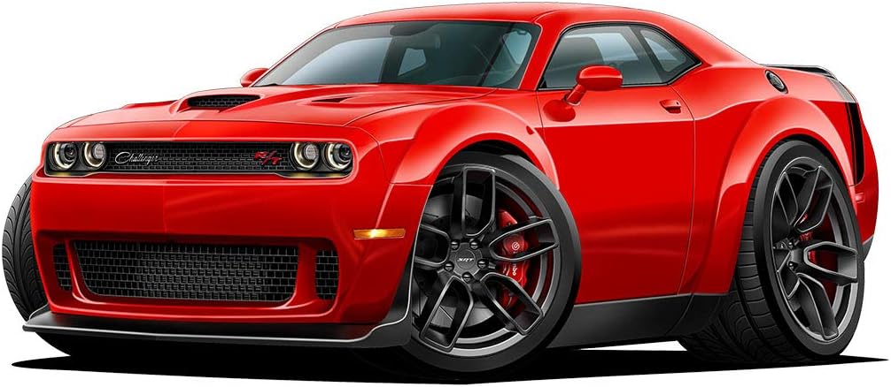 2019 Challenger R/T FATCAT Wide Body Cartoon Cars 4ft Long Vinyl Reusable Movable Fun Stickers for Boys Classic Cartoon Cars Home Decor