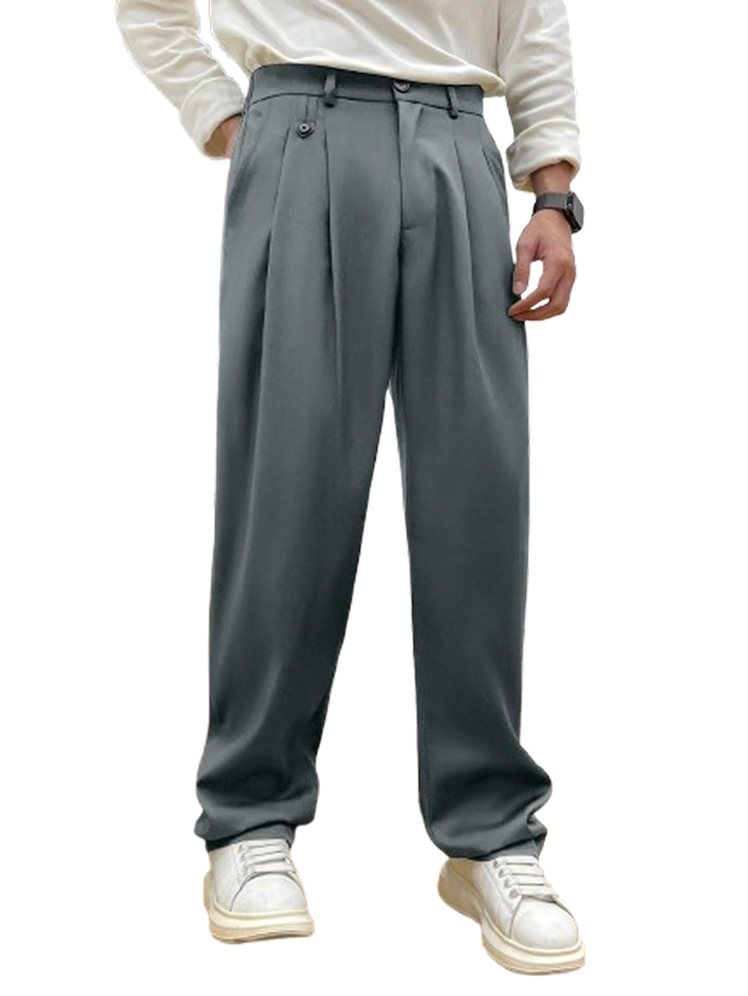 Lymio Pantaloni da uomo | Regular Fit Casual Pantaloni (T 35-37)