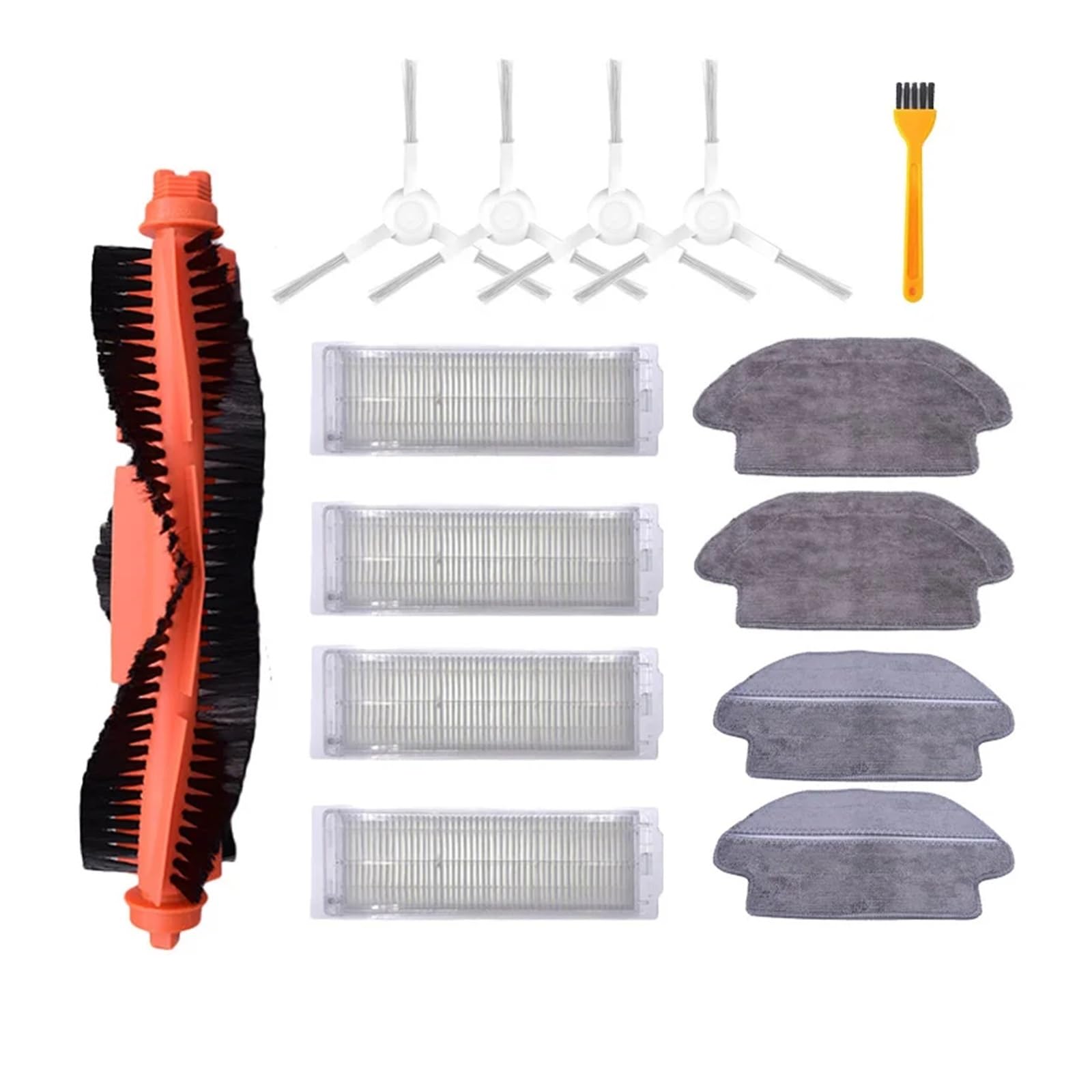 GeRRiT Seite Pinsel Hepa-Filter Rolle Pinsel Fit for Mop Pro STYTJ02YM/V2 PRO/V3 Staubsauger Teile Zubehör mopp Pad dauerhaft (Color : rot)