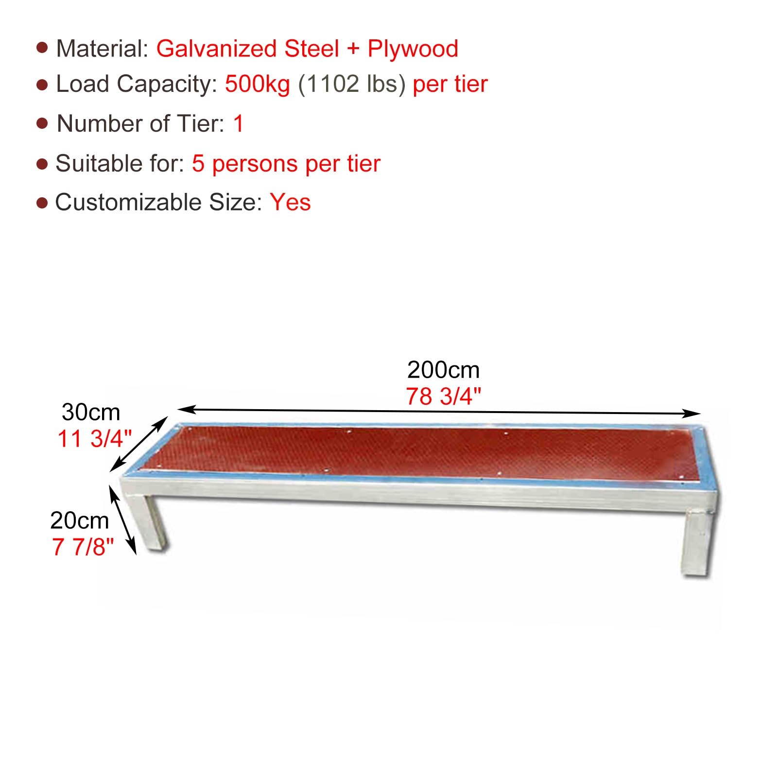 Plataforma escénica portátil, tarimas corales para Eventos, Plataformas escalonadas de 3 Niveles, peldaños comerciales para representaciones Escolares/compañías, 1 Nivel, 78 3/4" de Largo, l