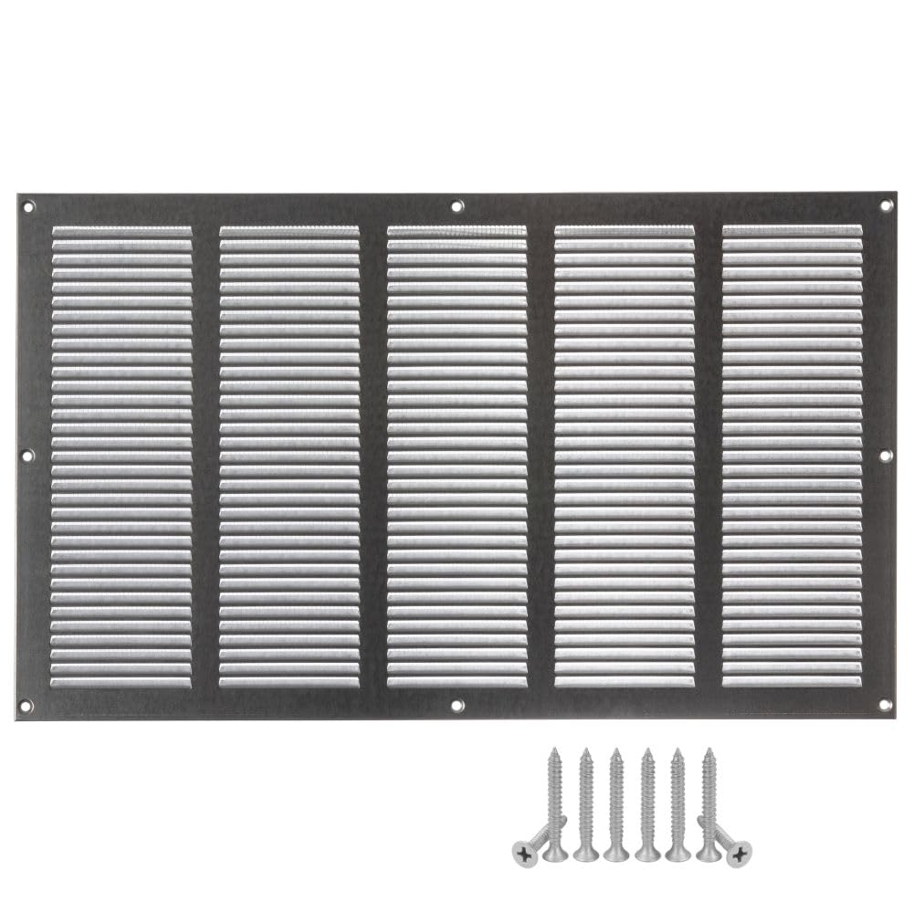 Grille de ventilation en métal galvanisé 500 x 300 mm avec protection contre les insectes - Grille pour aération - Grille d’évacuation