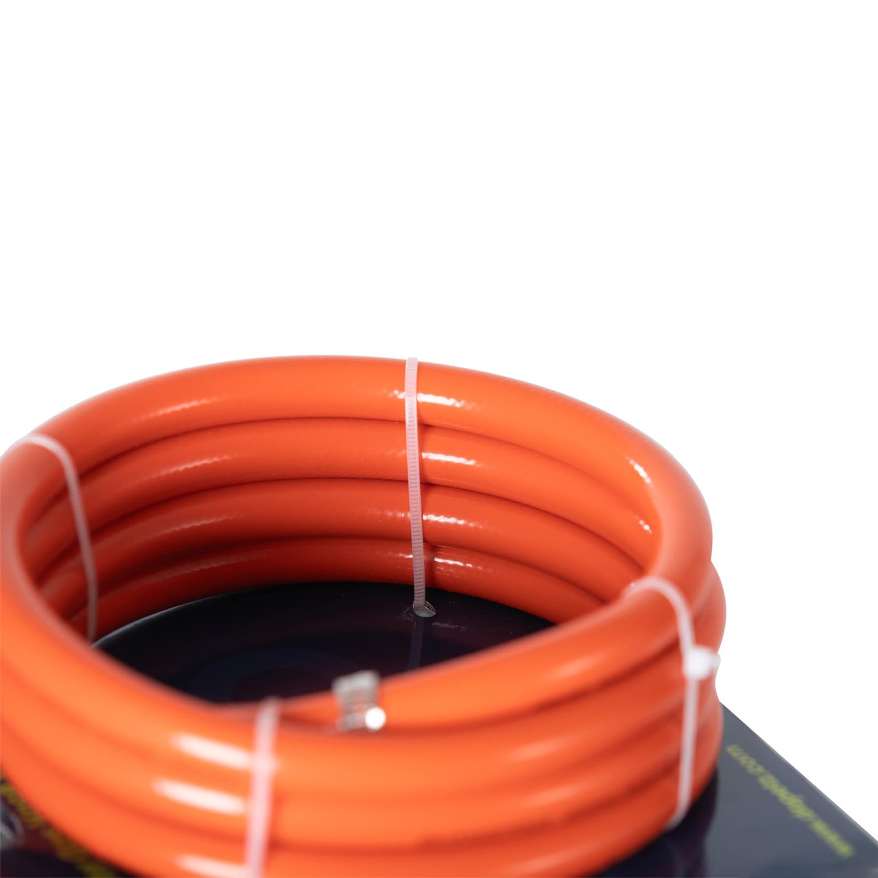 Dapetz Tuyau de gaz de 2 mètres avec 2 clips, compatible régulateurs d'extrémité 8 mm, pour propane, butane, GPL, barbecue, camping, camping-car, couleur orange